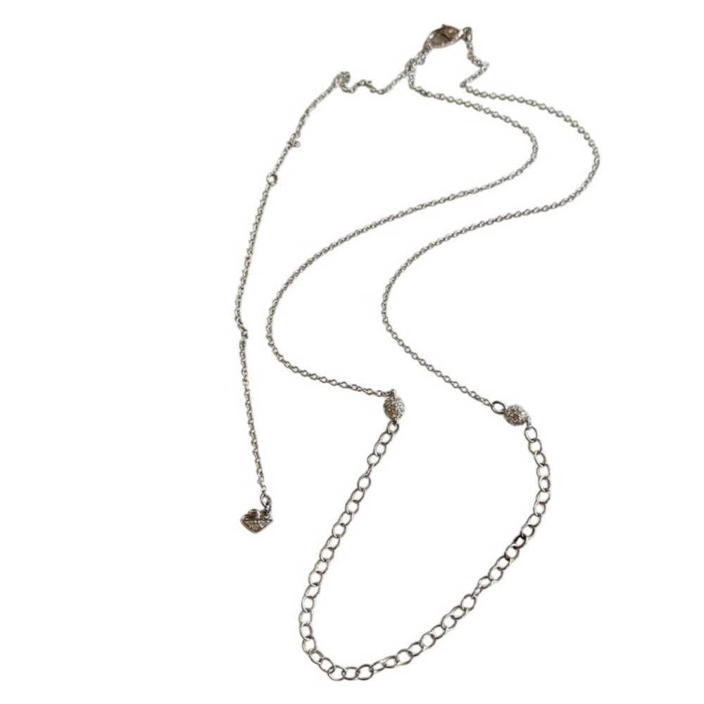 Swarovski‎ Charm Holder chain Necklace Silver tone Rare Signed Original 32"L